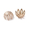 Ion Plating(IP) 304 Stainless Steel Bead Caps, 8-Petal Flower, Rose Gold, 11x7.5mm, Hole: 1.2mm