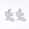 Non-Tarnish 201 Stainless Steel Pendants, with Unsoldered Jump Rings, Baby Girl, Stainless Steel Color, 17.5x13x1mm, Hole: 3mm, Jump Ring: 5x0.8mm