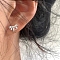 Bowknot Brass Ear Plugs Gauges for Women, Platinum, 7x9mm