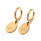 Crystal Rhinestone Oval with Star Dangle Hoop Earrings, PVD Vacuum Plating 304 Stainless Steel Jewelry for Women, Golden, 31mm, Pin: 0.8mm