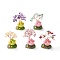 Natural Gemstone Chips & Resin Pedestal Display Decorations, with Brass Finding, Tree, 71~74x49~53x32~34mm