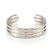 Vintage European Style Stainless Steel Multi-strand Bangles for Women, Stainless Steel Color