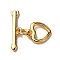 Brass Toggle Clasps, Nickel Free, Rack Plating, Heart, Real 18K Gold Plated, 15mm