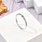 Rhodium Plated 925 Sterling Silver Adjustable Rings, Platinum, Twelve Constellations, Libra, 2mm, Inner Diameter: 16mm