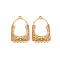 Brass Chandelier Component Links, Nickel Free, Bag Shape, Real 18K Gold Plated, 29x18x4mm, Hole: 1.4mm