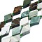 Natural Dioptase Beads Strands, Rhombus, 20~22x12~13x4~5mm, Hole: 1mm, about 19pcs/strand, 16.73''(42.5cm)