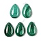 Natural Malachite Pendants, Teadrop Charms, 30.5x20x8.5mm, Hole: 1.2mm