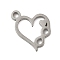 304 Stainless Steel Charms, Heart with Infinity, Stainless Steel Color, 11x9x1mm, Hole: 1.2mm