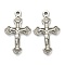 Non-Tarnish 304 Stainless Steel Pendants, Cross, Stainless Steel Color, 25x15x2mm, Hole: 1.6mm