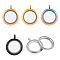 UNICRAFTALE 4Pcs 4 Sizes Living Memory Stainless Steel Crystal Photo Frame Locket Pendants Flat Round Floating Charm with Glass DIY Accessories for Jewelry Necklace Making