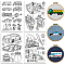 Peacoblue Water Soluble Embroidery Patterns for Beginners 4 Sheets with 38 Transportation Vehicle Patterns Racing Motorcycle, Wash Away Embroidery Pattern Stabilizer for Hand Sewing Lover Women Adults