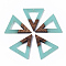 Transparent Resin & Walnut Wood Pendants, Triangle, Turquoise, 27.5x24x3.5mm, Hole: 1.8mm