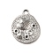304 Stainless Steel Pendant Rhinestone Settings, Shell Shape, Stainless Steel Color, Fit for 1.2mm and 1.8mm Rhinestone, 20x16.5x2.5mm, Hole: 2.3mm