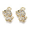 Brass Micro Pave Clear Cubic Zirconia Charms, Nickel Free, Dog, Real 18K Gold Plated, 10x9x2mm, Hole: 1.2mm