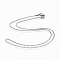 Non-Tarnish 304 Stainless Steel Box Chain Necklaces, with 304 Stainless Steel Clasps, Stainless Steel Color, 17.7 inch(45cm), 1.2mm