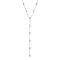 925 Sterling Silver Pave Clear Cubic Zirconia Geometric Flat Round Pendant Long Tassel Y Necklaces for Women, Silver, 13.78 inch(35cm)