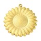 Ion Plating(IP) 304 Stainless Steel Pendants, Flower Charm, Real 18K Gold Plated, 38x35x2mm, Hole: 2mm