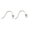 201 Stainless Steel Ear Hooks, with 304 Stainless Steel Pin, Stainless Steel Color, 14x21x3mm, Hole: 3x2.5mm, Pin: 0.8mm