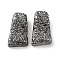 Textured Brass Beads, Cadmium Free & Nickel Free & Lead Free, Trapezoid, Gunmetal, 18x10.5x6mm, Hole: 3.5x2.5mm
