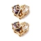 Brass Micro Pave Cubic Zirconia Beads, Cadmium Free & Nickel Free & Lead Free, Heart with Bowknot, Real 18K Gold Plated, Indigo, 9.5x12x8mm, Hole: 1mm