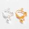 Brass Screw Clip Earring Converter, Spiral Ear Clip, with Open Loop, Mixed Color, 13.5x16.5x4mm, Hole: 1mm