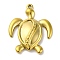 Ion Plating(IP) 304 Stainless Steel Pendants, Sea Turtle Charm, Real 18K Gold Plated, 30x24x4mm, Hole: 1.5mm
