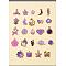 24Pcs 24 Style Light Gold Alloy Enamel Pendants, Crown & Starfish & Whale Tail Shape & Butterfly & Rabbit & Flower & Grape & Sheep & Oval & Moon & Heart & Lightning Bolt & Cat & Unicorn & Deer & Shell, Mixed Color, 10.5~21x9~21.5x1.5~4.5mm, Hole: 1~2mm, 1pc/style