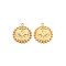 Ion Plating(IP) 304 Stainless Steel Pendants, Flat Round with Star, Real 14K Gold Plated, 18x15x2mm, Hole: 1.5mm