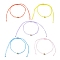 Brass Rhinestone Braided Bead Bracelet, Nylon Thread Adjustable Bracelet, Mixed Color, Inner Diameter: 4-3/8 inch(11cm)