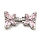 Brass Micro Pave Cubic Zirconia Fold Over Clasps, Butterfly, Platinum, 27x15x6mm, Hole: 4.5x3mm and 3x2mm