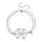 Brass Braided Macrame Pouch Empty Stone Holder Bracelet Making, with 304 Stainless Steel Cable Chains, Silver, 7-1/8 inch(18cm)