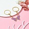 Alloy Enamel Keychain, with Iron Findings, Butterfly, Purple, 86mm