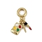 Brass Enamel Lipstick European Dangle Charms, Cosmetic Large Hole Pendants, Real 18K Gold Plated, Long-Lasting Plated, Cadmium Free & Lead Free, Rack Plating, Colorful, 26.5mm, Hole: 5.5mm