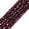 Natural Brazil Garnet Beads Strand, Faceted, Cube, 3x3x3mm, Hole: 0.7mm, about 112pcs/strand, 15.35 inch(39cm)