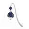 Tibetan Style Alloy Bookmarks, with Alloy Pendants and Natural Lapis Lazuli Beads, Tree, 84mm, Pendant: 28x23.5x6mm