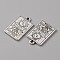 Tibetan Style Alloy Pendants, Rectangle with Tarot Pattern, The Moon XVIII, 23x14x1.5mm, Hole: 1.8mm