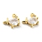Brass Charms, with Glass, Fish, Real 18K Gold Plated, 10x11.5x4mm, Hole: 1mm