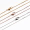 304 Stainless Steel Cable Chain Necklaces, with Lobster Claw Clasp, Mixed Color, 17.7 inch(45cm), Jump Ring: 4x0.5mm