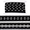 BENECREAT 3 Yards Hook Eye Tape, Lace Wrap Rivet Hook Eye Tape with Cotton Lace Tape, Black Cotton Tape Webbing Silver Metallic Edge Banding Tape for Corsetry, Bridal Wedding Dresses