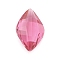 Pointed Back Glass Imitation Rhinestone Cabochons, Rhombus, Hot Pink, 14x9x4.5~5mm