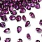 Faceted Natural Amethyst Cabochons, Pointed Back, Teardrop Shape, 4x3x2mm