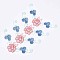 Computerized Embroidery Non Woven Fabric Iron On/Sew On Patches, with Polyester Thread Costume Accessories, Hot Melt Adhesive on the Back, Plum Blossom, Steel Blue, 190x75x1.5mm