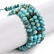 Natural Howlite Beads Strands, Dyed, Faceted, Rondelle, Cyan, 4.5x3mm, Hole: 0.8mm, about 123~127pcs/strand, 15.24~15.55''(38.5~39.5cm)