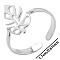 Non-Tarnish Minimalist Stainless Steel Leaf Open Cuff Rings for Men and Women, Stainless Steel Color