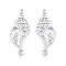 201 Stainless Steel Pendants, Spiral Shell Shape, Stainless Steel Color, 44.5x18x1mm, Hole: 1.4mm