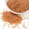 (Repacking Service Available) Glass Seed Beads, Frosted Colors, Round, Khaki, 8/0, 3mm, about 12g/bag