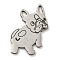 Non-Tarnish 304 Stainless Steel Pendants, Laser Cut, Bulldog Charm, Stainless Steel Color, 22x16x1mm, Hole: 2.8x1mm