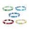 Glass Rondelle Beaded Stretch Bracelet for Women, Mixed Color, Inner Diameter: 2 inch(5.2cm)