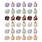 42Pcs 7 Style Electroplate Acrylic Pendants, with Golden Tone Brass Findings, Rose Charms, Mixed Color, 14~15x9.5~10x9.5~10mm, Hole: 1~1.2mm, 7pcs/style