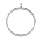 304 Stainless Stee Locket Pendants, with Glass, Flat Round Charm, Stainless Steel Color, 51x44x6mm, Hole: 5mm